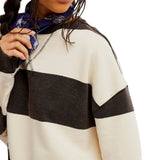 Free People Black Classic Stripe Crewneck
