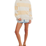 Free People Apricot Classic Stripe Crewneck