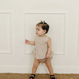 Tan Stripes Peplum Set