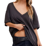 Free People Black Nina V-Neck Tee