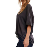 Free People Black Nina V-Neck Tee