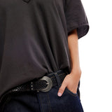 Free People Black Nina V-Neck Tee