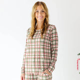 Double Plaid Women's Long Sleeve Top