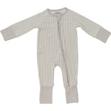 Taupe Stripe Ribbed Bamboo Zipper