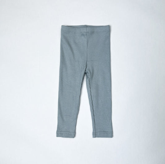 Light Blue Ribbed Leggings
