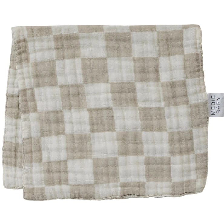 Taupe Checkered Burp Cloth