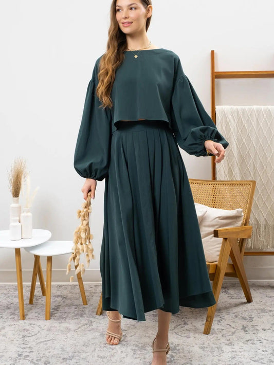 Solid Midi Skirt