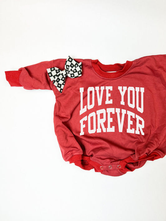 Love you forever sweatshirt romper